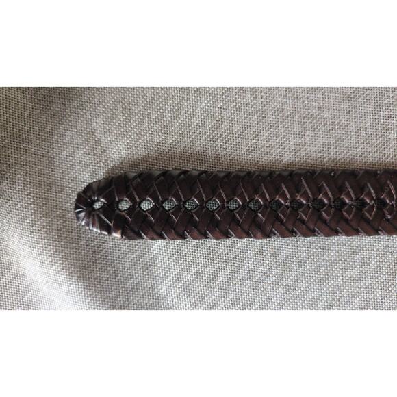 Braided Black Men's Belt 40 L Vegan Leather, No flaws, Unbranded, Silver Buckle - Picture 4 of 7